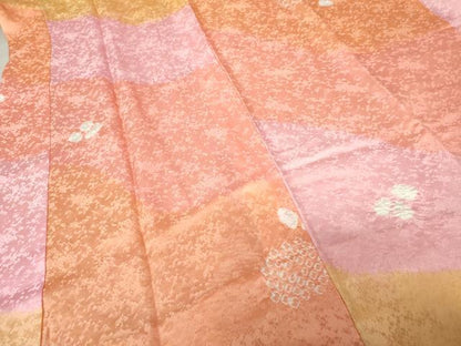 平和屋着物●振袖用長襦袢　無双仕立て　絞り　草花文　半衿刺繍　正絹　逸品　未使用　AABE8561cs
