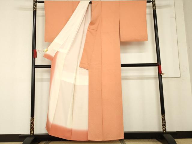 平和屋着物●上質な小紋　斜縞　正絹　逸品　AABE8567cs