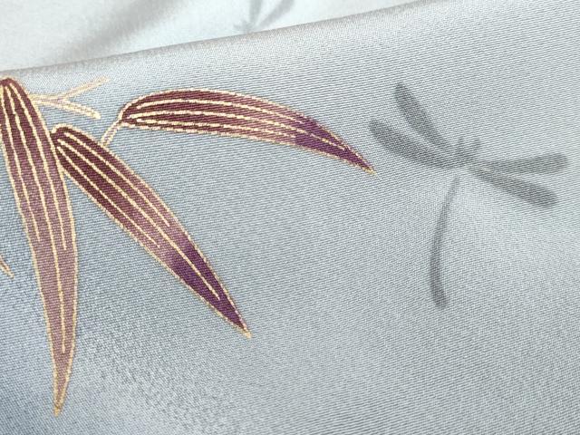 平和屋着物●訪問着　笹竹に蜻蛉　暈し染め　金彩　正絹　逸品　AABE8568cs