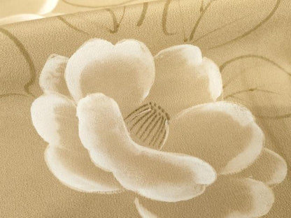 平和屋着物●上質な小紋　手描き　草花文　椿　正絹　逸品　AABE8574cs