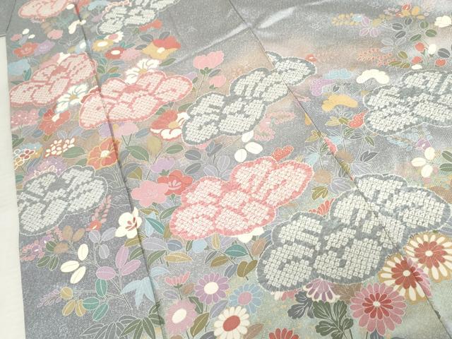 平和屋着物●訪問着　枝垂れ花文　暈し染め　金銀彩　正絹　逸品　AABE8575cs