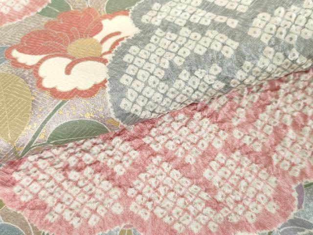 平和屋着物●訪問着　枝垂れ花文　暈し染め　金銀彩　正絹　逸品　AABE8575cs