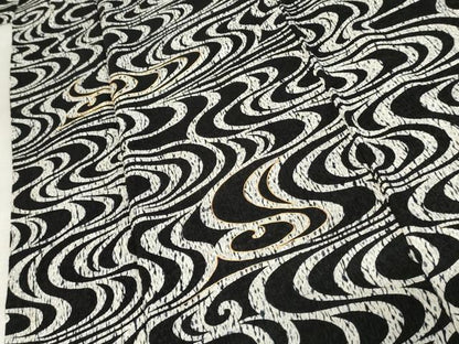 平和屋着物●訪問着　総絞り　駒刺繍　流水文　黒地　正絹　逸品　AABE8579cs