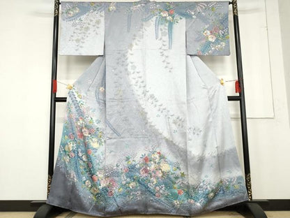 平和屋着物●訪問着　辻が花　暈し染め　金彩　正絹　逸品　AABE8580cs