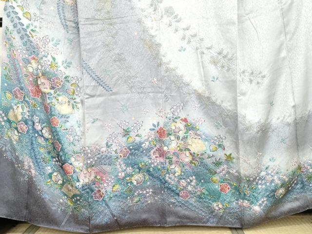 平和屋着物●訪問着　辻が花　暈し染め　金彩　正絹　逸品　AABE8580cs