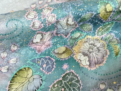 平和屋着物●訪問着　辻が花　暈し染め　金彩　正絹　逸品　AABE8580cs