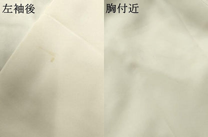 平和屋着物●長襦袢　袷　色無地　灰黄緑色　正絹　逸品　AABE8581cs