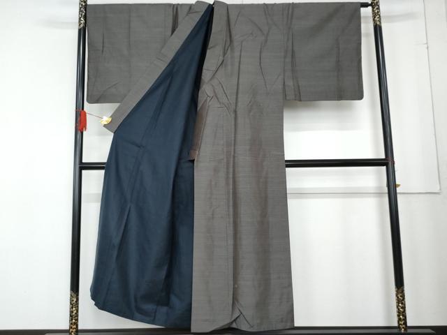平和屋着物●男性 本場大島紬 アンサンブル 長襦袢(袷)セット 亀甲絣 久野織物特製 キングサイズ 羽裏：虎 証紙付き 正絹 逸品 AABE8585cs