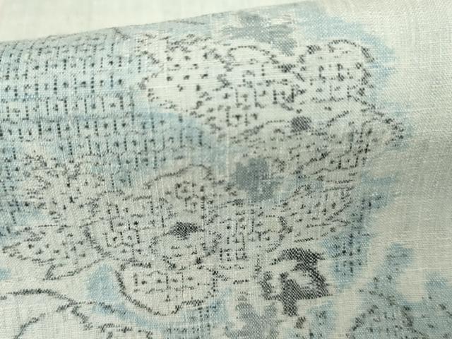 平和屋着物●人間国宝 田中林次 本場結城紬 重要無形文化財 100亀甲 モロ入り 飛び亀甲 雪輪草花文 藍色 証紙付き 正絹 逸品 AABE8588cs