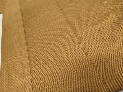 平和屋着物●山下八百子　本場黄八丈　紬　市松綾織　正絹　逸品　AABE8589cs