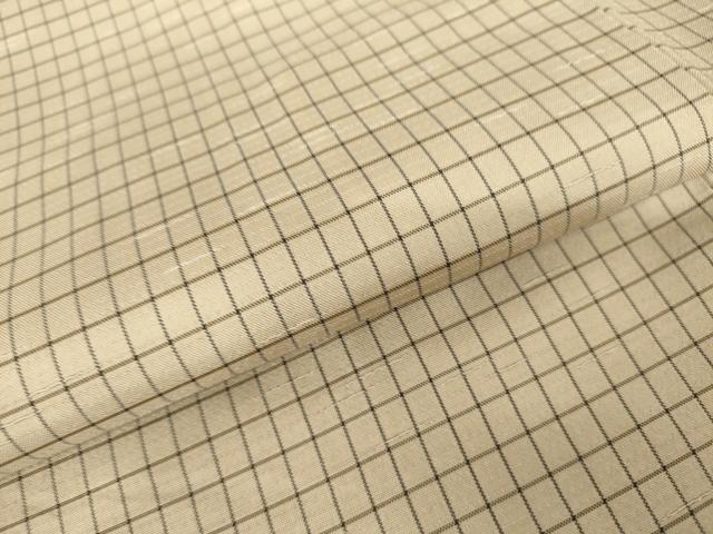 平和屋着物●お召　格子　正絹　逸品　AABE8591cs