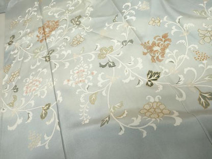 平和屋着物●訪問着　駒刺繍　染の近江謹製　更紗花唐草文　暈し染め　金彩　正絹　逸品　未使用　AABE8593cs