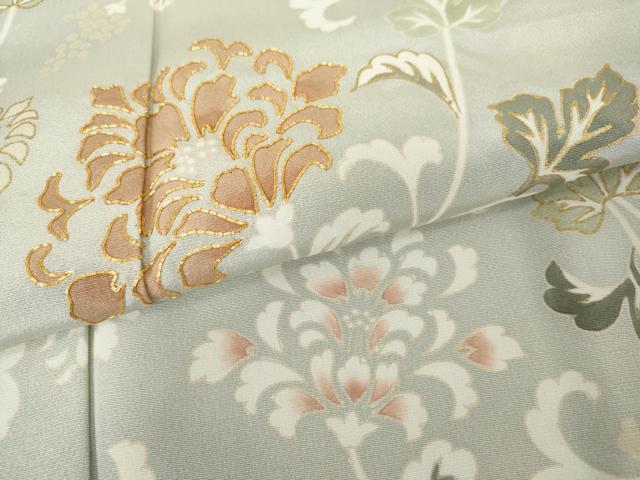 平和屋着物●訪問着　駒刺繍　染の近江謹製　更紗花唐草文　暈し染め　金彩　正絹　逸品　未使用　AABE8593cs
