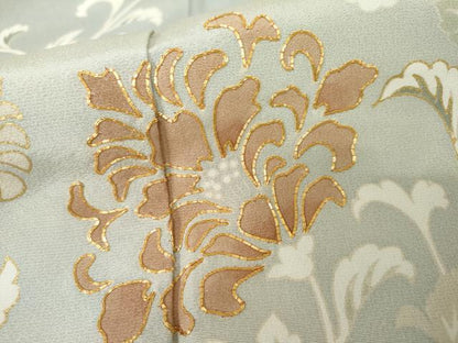 平和屋着物●訪問着　駒刺繍　染の近江謹製　更紗花唐草文　暈し染め　金彩　正絹　逸品　未使用　AABE8593cs