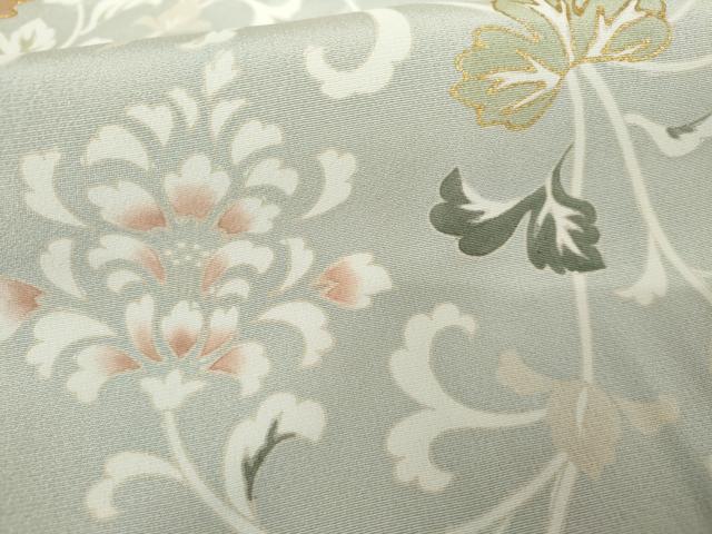 平和屋着物●訪問着　駒刺繍　染の近江謹製　更紗花唐草文　暈し染め　金彩　正絹　逸品　未使用　AABE8593cs