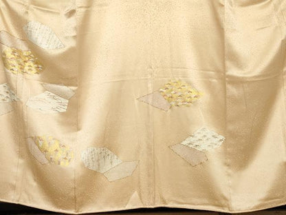 平和屋着物●銀座きしや　訪問着　駒刺繍　吉祥花文　金彩　たとう紙付き　正絹　逸品　未使用　AABE8594cs
