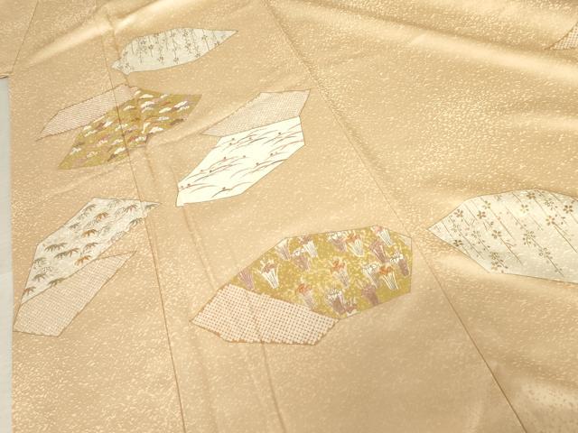 平和屋着物●銀座きしや　訪問着　駒刺繍　短冊花文　金彩　正絹　逸品　AABE4441ck 平和屋着物○銀座きしや 訪問着 駒刺繍 吉祥花文 金彩