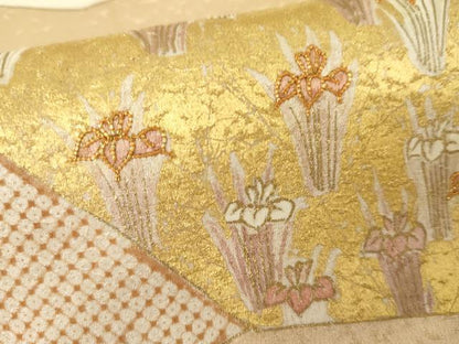 平和屋着物●銀座きしや　訪問着　駒刺繍　吉祥花文　金彩　たとう紙付き　正絹　逸品　未使用　AABE8594cs