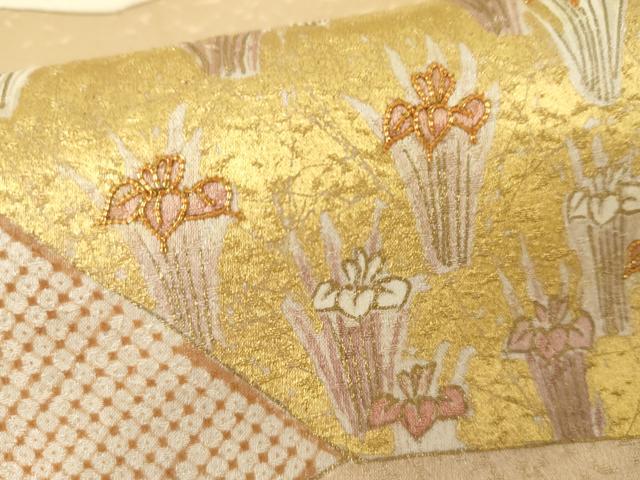 平和屋着物●銀座きしや　訪問着　駒刺繍　吉祥花文　金彩　たとう紙付き　正絹　逸品　未使用　AABE8594cs