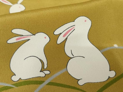 平和屋着物●長襦袢 無双仕立て 月とうさぎ 正絹 逸品 AABE8607cs