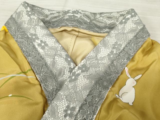 平和屋着物●長襦袢 無双仕立て 月とうさぎ 正絹 逸品 AABE8607cs