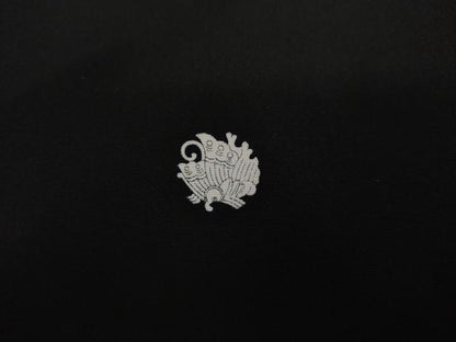 平和屋着物●豪華黒留袖　友禅　作家物　翠晶　花鳥文　正絹　逸品　AABE8608cs