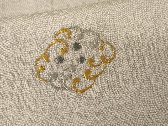 平和屋着物●上質な小紋　刺繍　波菱文　金銀糸　正絹　逸品　AABE8610cs 平和屋着物○上質な小紋 刺繍 波菱文 金銀糸 正絹 逸品 AABE8610cs