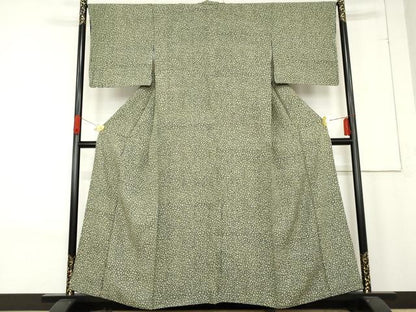 平和屋着物●藍造り国選定無形文化財　藍師・佐藤昭人　小紋　石畳文　正絹　逸品　AABE8612cs