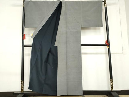 平和屋着物●男性　紬　縞　キングサイズ　正絹　逸品　AABE8617cs