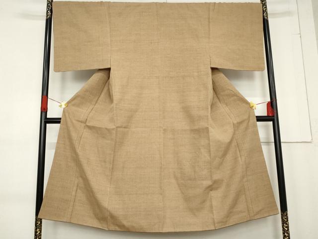 平和屋着物●男性　紬　色無地　榛色　正絹　逸品　AABE8618cs 平和屋着物○男性 紬 色無地 榛色 正絹 逸品 AABE8618cs