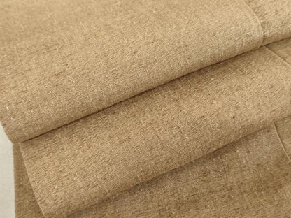 平和屋着物●男性　紬　色無地　榛色　正絹　逸品　AABE8618cs