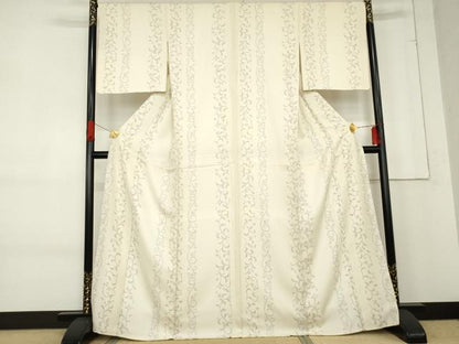 平和屋着物●上質な小紋　唐草文　正絹　逸品　AABE8620cs
