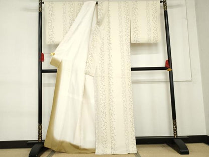 平和屋着物●上質な小紋　唐草文　正絹　逸品　AABE8620cs