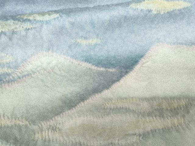 平和屋着物●泰常　訪問着　絞り　遠山風景樹林文　暈し染め　正絹　逸品　AABE8622cs 平和屋着物○泰常 訪問着 絞り 遠山風景樹林文 暈し染め