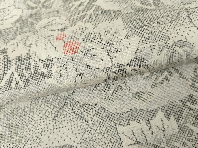 平和屋着物○本場大島紬 白大島 カタス9マルキ 蔦草文 正絹 逸品