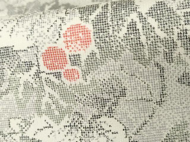 平和屋着物○本場大島紬 白大島 カタス9マルキ 蔦草文 正絹 逸品