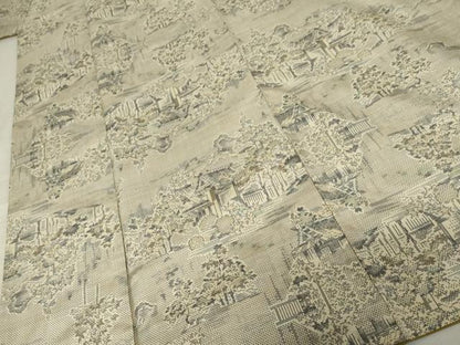 平和屋着物●本場大島紬　一元7マルキ　総絣　風景文　正絹　逸品　AABE8634cs