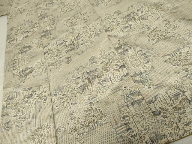 平和屋着物●本場大島紬　一元7マルキ　総絣　風景文　正絹　逸品　AABE8634cs