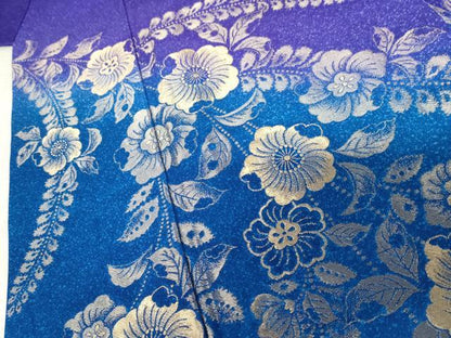 平和屋着物●豪華振袖　寿光織　辻が花　暈し染め　金糸　正絹　逸品　AABE8638cs