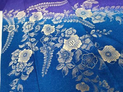 平和屋着物●豪華振袖　寿光織　辻が花　暈し染め　金糸　正絹　逸品　AABE8638cs