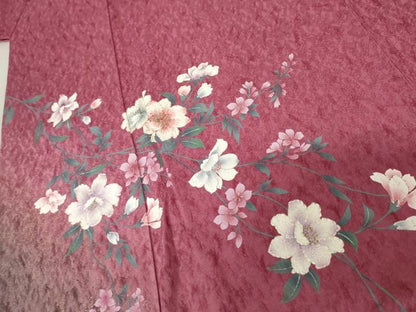 平和屋着物●豪華振袖　手描き　刺繍　枝花文　暈し染め　金糸　金彩　やまと誂製　正絹　逸品　AABE8640cs