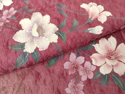 平和屋着物●豪華振袖　手描き　刺繍　枝花文　暈し染め　金糸　金彩　やまと誂製　正絹　逸品　AABE8640cs