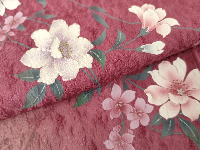 平和屋着物●豪華振袖　手描き　刺繍　枝花文　暈し染め　金糸　金彩　やまと誂製　正絹　逸品　AABE8640cs