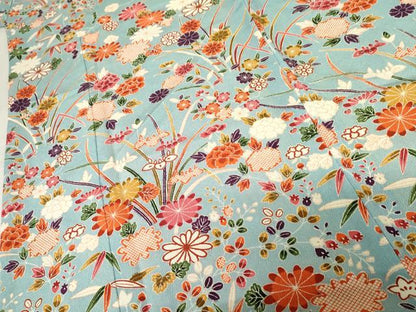 平和屋着物●豪華振袖　草花文　鬼しぼ縮緬　ますいわ屋扱い　正絹　逸品　AABE8641cs