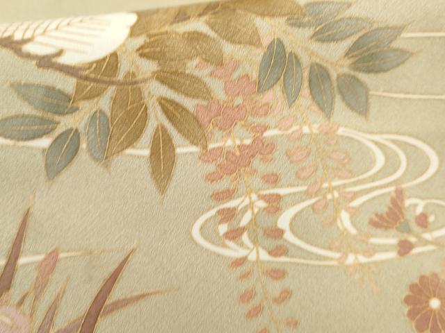 平和屋着物●豪華色留袖　作家物　龍谷　駒刺繍　流水花松文　金彩　正絹　逸品　AABE8644cs