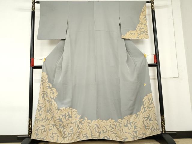 平和屋着物●ジャパンオートクチュール　渡辺雪三郎　訪問着　唐草文　金彩　正絹　逸品　AABE8647cs