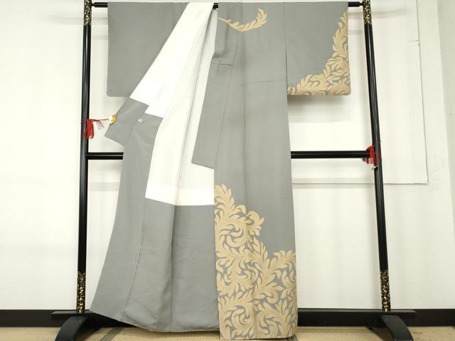平和屋着物●ジャパンオートクチュール　渡辺雪三郎　訪問着　唐草文　金彩　正絹　逸品　AABE8647cs
