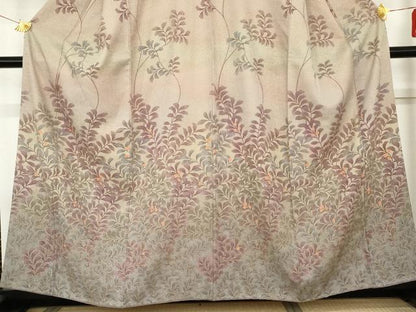 平和屋着物●訪問着　枝葉文　暈し染め　金彩　正絹　逸品　AABE8652cs