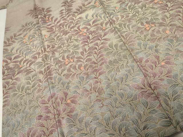 平和屋着物●訪問着　枝葉文　暈し染め　金彩　正絹　逸品　AABE8652cs