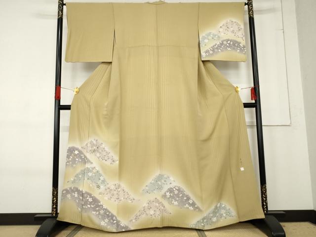平和屋着物●染色作家　林淳一　訪問着　刺繍　重ね山花文　暈し染め　金糸　正絹　逸品　AABE8656cs